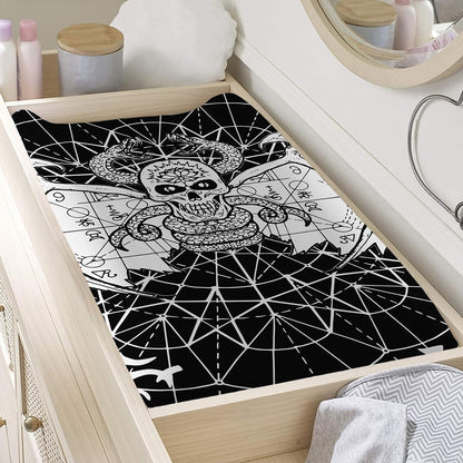 Black And White Demon Wicca Print Changing Pad Cover
