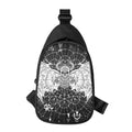 Black And White Demon Wicca Print Sling Bag