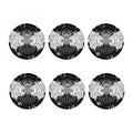 Black And White Demon Wicca Print Coaster Set