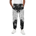 Black And White Demon Wicca Print Cotton Sweatpants
