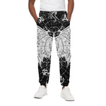 Black And White Demon Wicca Print Cotton Pants