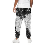 Black And White Demon Wicca Print Cotton Pants