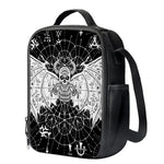 Black And White Demon Wicca Print Crossbody Lunch Bag