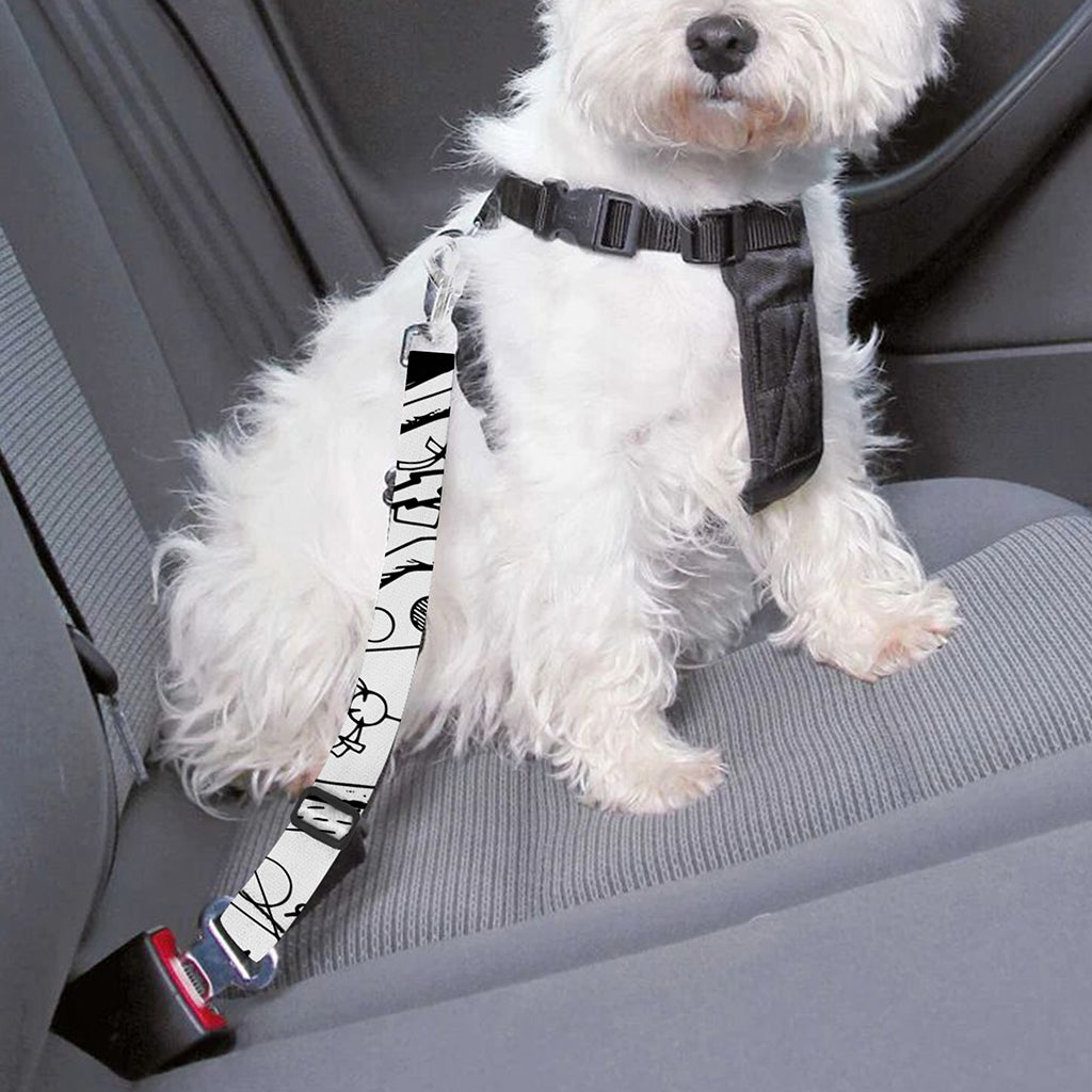 Black And White Demon Wicca Print Dog Seat Belt