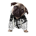 Black And White Demon Wicca Print Dog Zip Up Hoodie