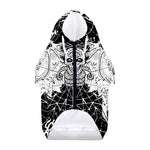 Black And White Demon Wicca Print Dog Zip Up Hoodie