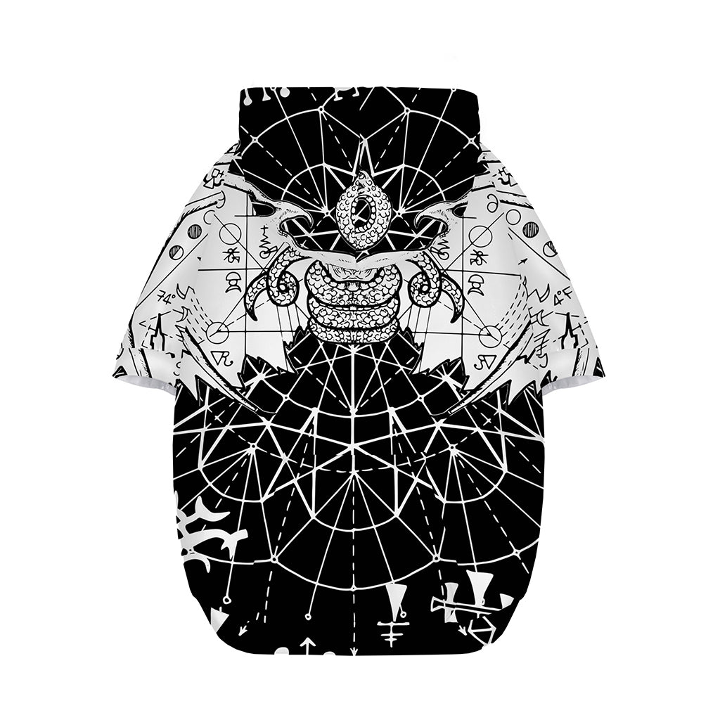 Black And White Demon Wicca Print Dog Zip Up Hoodie