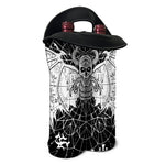 Black And White Demon Wicca Print Double Neoprene Wine Tote
