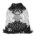 Black And White Demon Wicca Print Drawstring Bag