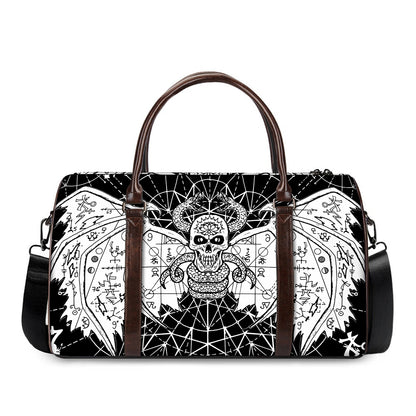 Black And White Demon Wicca Print Duffle Bag