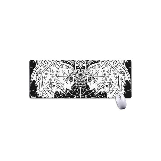 Black And White Demon Wicca Print Extended Mouse Pad