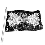 Black And White Demon Wicca Print Flag