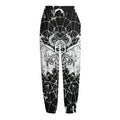 Black And White Demon Wicca Print Fleece Lined Knit Pants