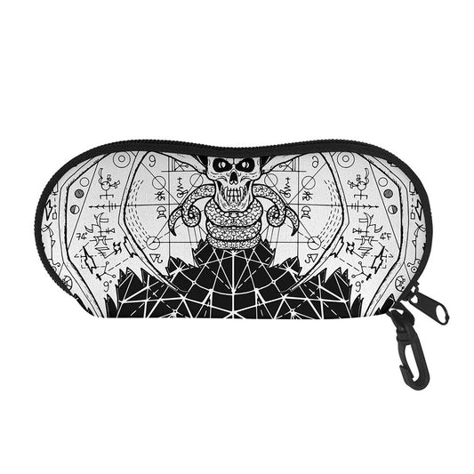 Black And White Demon Wicca Print Glasses Case
