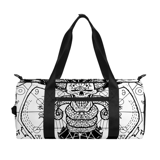 Black And White Demon Wicca Print Gym Bag