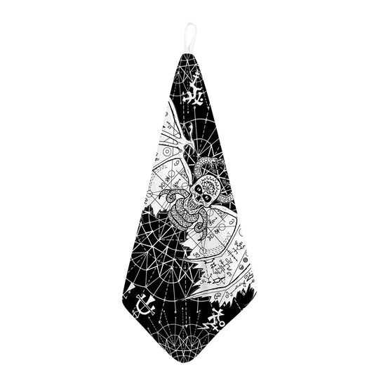 Black And White Demon Wicca Print Hand Towel
