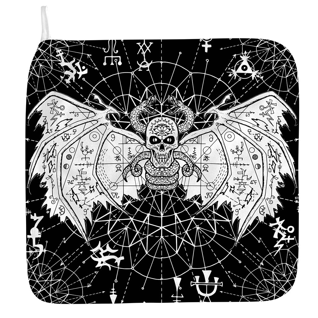 Black And White Demon Wicca Print Hand Towel