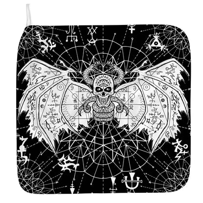 Black And White Demon Wicca Print Hand Towel