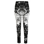 Black And White Demon Wicca Print High-Waisted Pocket Leggings