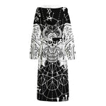 Black And White Demon Wicca Print Hooded Bathrobe