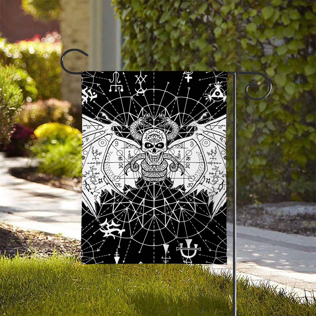 Black And White Demon Wicca Print House Flag
