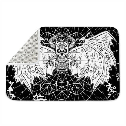 Black And White Demon Wicca Print Indoor Door Mat