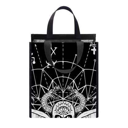 Black And White Demon Wicca Print Insulated Lunch Tote