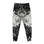 Black And White Demon Wicca Print Jogger Pants