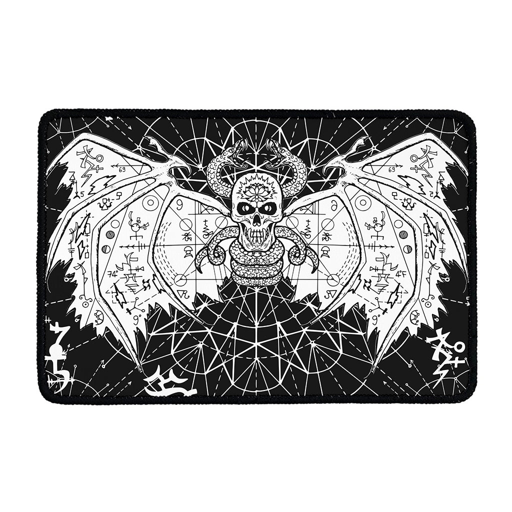 Black And White Demon Wicca Print Kitchen Mat