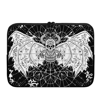 Black And White Demon Wicca Print Laptop Sleeve