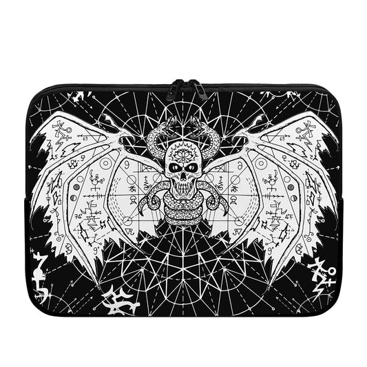Black And White Demon Wicca Print Laptop Sleeve