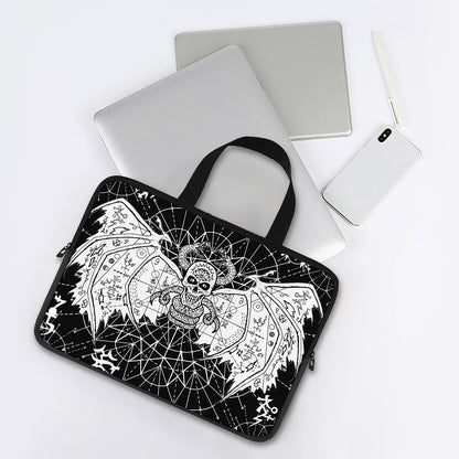Black And White Demon Wicca Print Laptop Sleeve With Handle