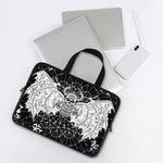 Black And White Demon Wicca Print Laptop Sleeve With Handle
