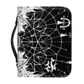 Black And White Demon Wicca Print Leather Bible Cover