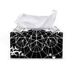 Black And White Demon Wicca Print Leather Tissue Box Cover