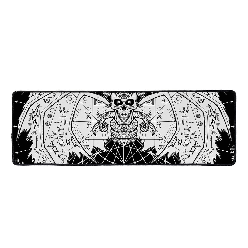 Black And White Demon Wicca Print Long Kitchen Mat
