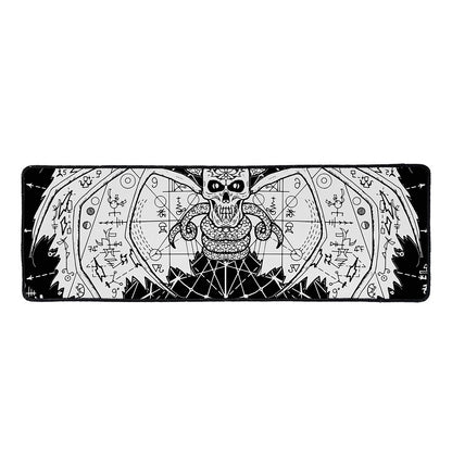 Black And White Demon Wicca Print Long Kitchen Mat