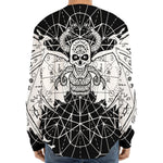 Black And White Demon Wicca Print Long Sleeve Baseball Jersey