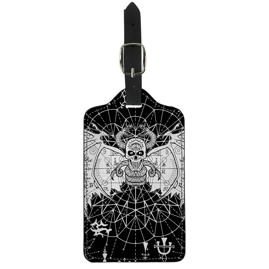 Black And White Demon Wicca Print Luggage Tag