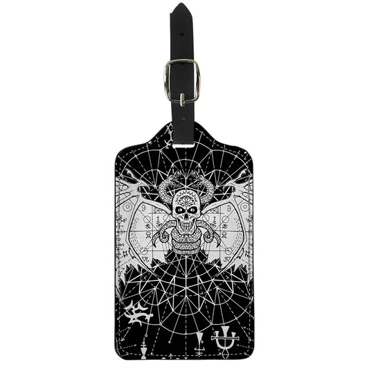 Black And White Demon Wicca Print Luggage Tag