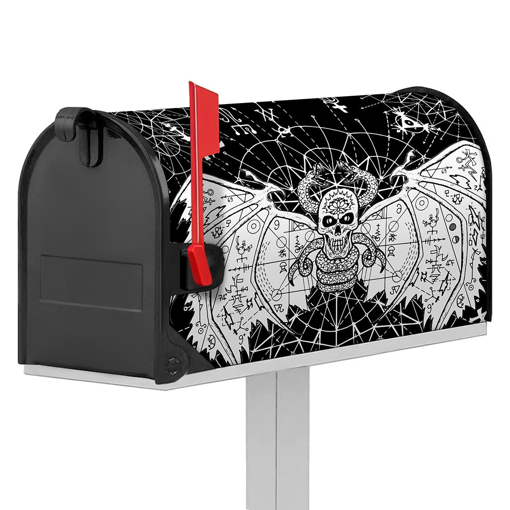 Black And White Demon Wicca Print Mailbox Cover