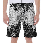 Black And White Demon Wicca Print Men's Beach Shorts