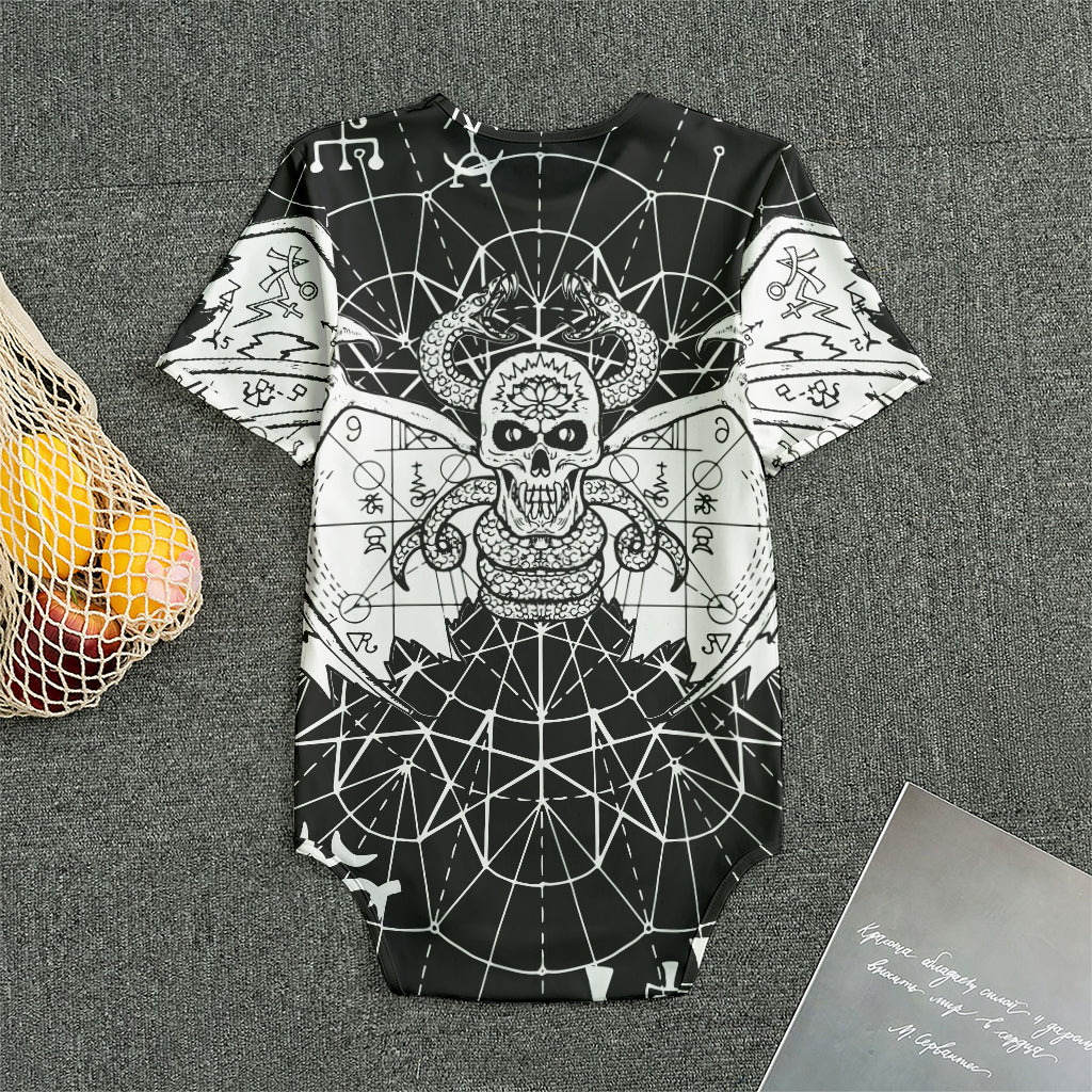 Black And White Demon Wicca Print Men's Bodysuit