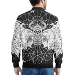 Black And White Demon Wicca Print Men's Bomber Jacket