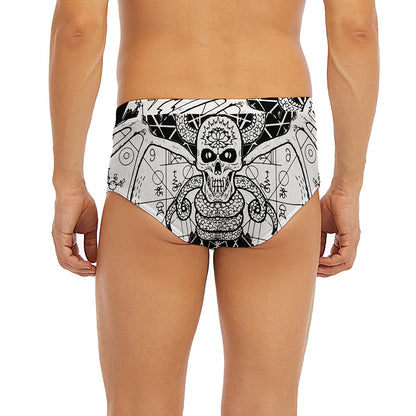 Black And White Demon Wicca Print Men's Briefs