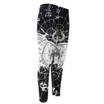 Black And White Demon Wicca Print Men's Compression Pants