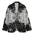 Black And White Demon Wicca Print Men's Cotton Blazer