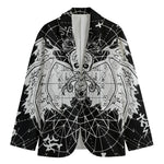Black And White Demon Wicca Print Men's Cotton Blazer