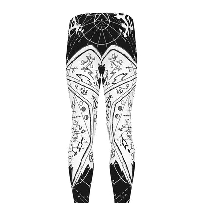 Black And White Demon Wicca Print Men's leggings