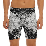 Black And White Demon Wicca Print Men's Long Boxer Briefs